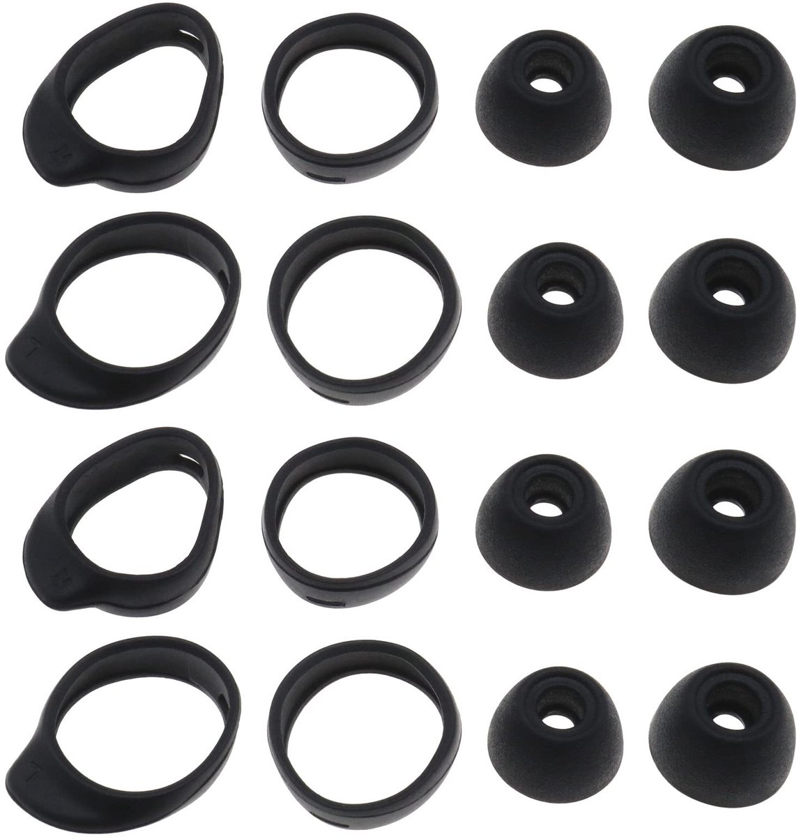 Dailygoods - siliconen oordopjes - anti-slip - zwart - oorhaken - comfortabel - geschikt voor Samsung Galaxy Buds 2019 en Buds+ R175/R170