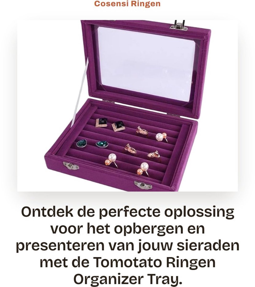 Dailygoods- Sieradenopberger Grote Capaciteit - Sieradenrek - Ringenhouder - Armband Houder - Sieradenhouder Ketting - Transparante Deksel