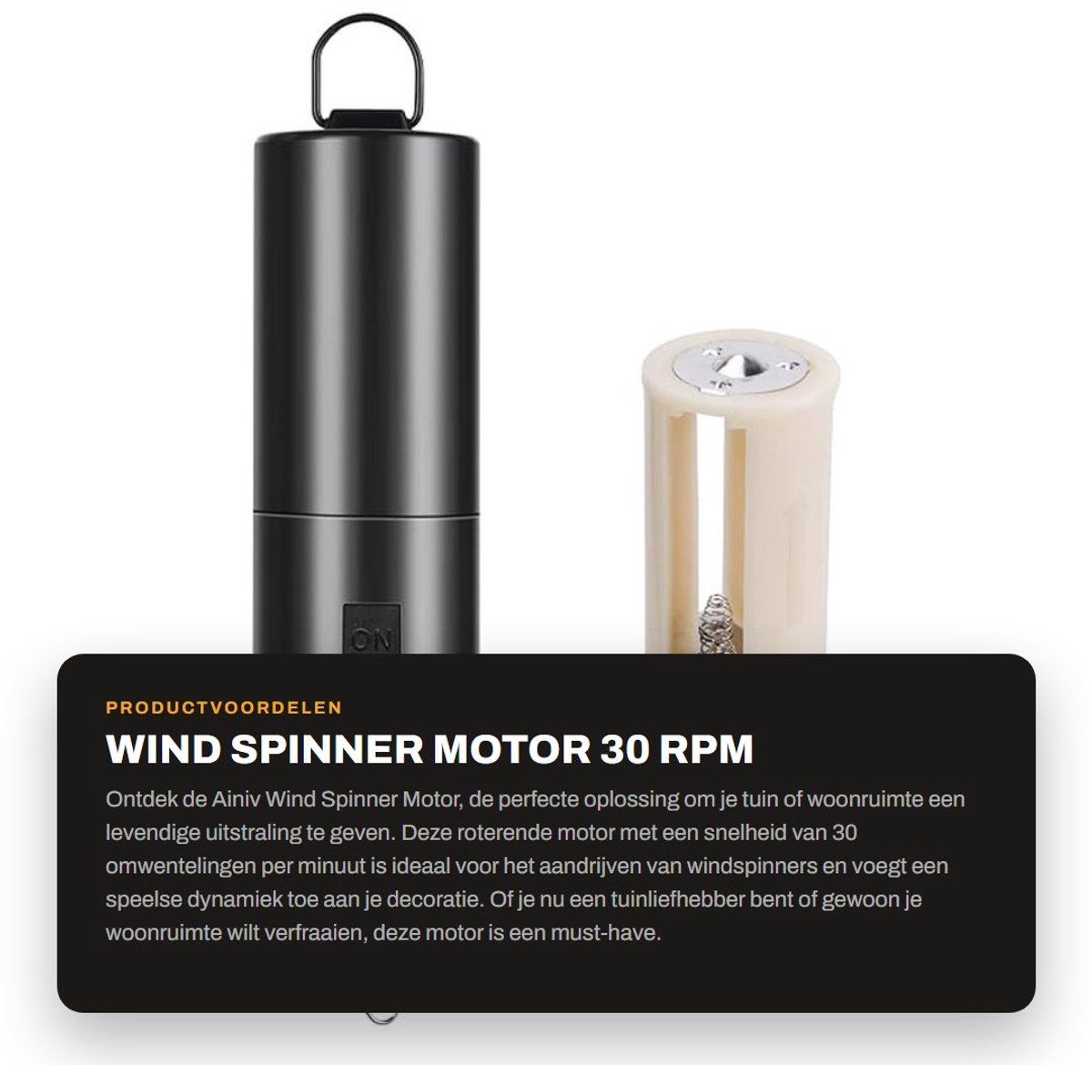 Dailygoods Wind Spinner Motor - 30 RPM - Roterende motor voor tuindecoratie - Accu aangedreven - Hangende haak - Geschikt voor elke tuin - Compact m...