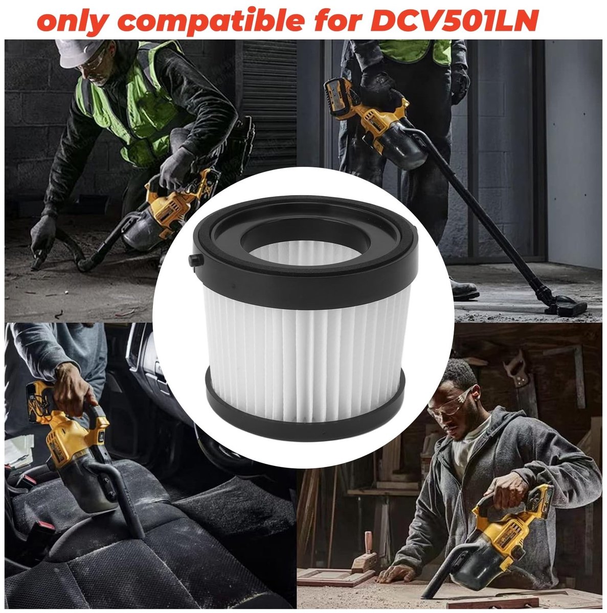 Dailygoods- Stofzuigerfilters 2 Stuks - Herbruikbaar - Hoogwaardig ABS - Filtratie-efficiëntie 99,97% - Compatibel met DCV501LN - Eenvoudig onderhoud - Vacuümfilter