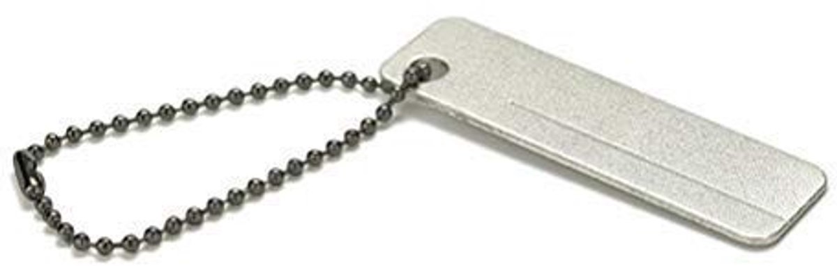 Dailygoods- Slijpsteen Mini - Draagbaar Ontwerp - Diamant - Voor Messen - Keuken/Gereedschap - 63x18 mm - Inclusief Sleutelhanger - Mes Slijper
