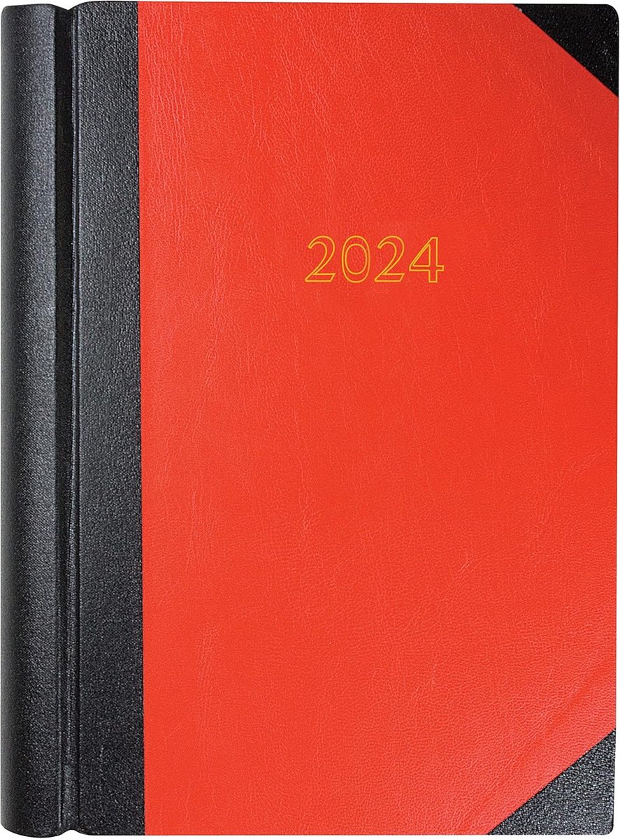 Bureau Dagboek - Planner Organizer - Dagelijkse Planning - 2 Pagina's Per Dag - A4 Formaat - Rood