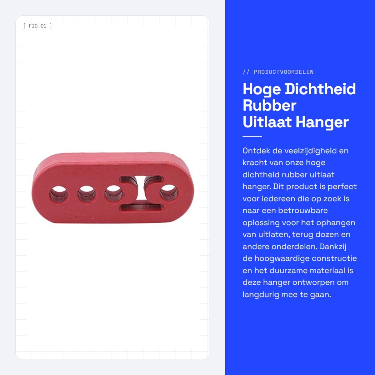 Dailygoods- Uitlaat Hanger Hoge Dichtheid Rubber - Universeel - Verstelbaar - 4 Gat - Ruisonderdrukking - Vermindert Trillingen - Uitlaatsteun