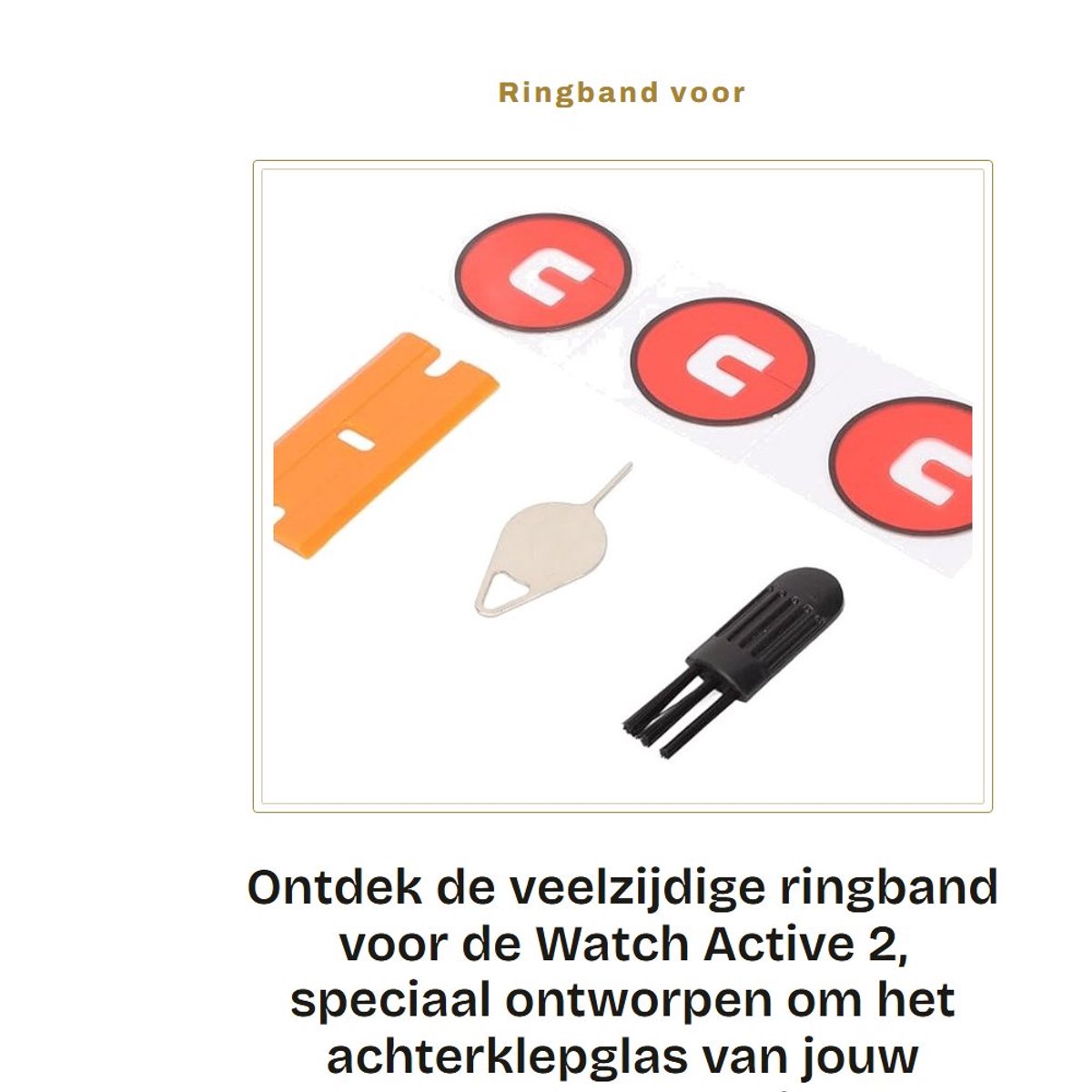 Dailygoods - Ringband voor Watch Active 2 - Achterklep bevestiging - Kunststof - 3 Stuks - Horloge accessoires - Geschikt voor 41/44/45 mm