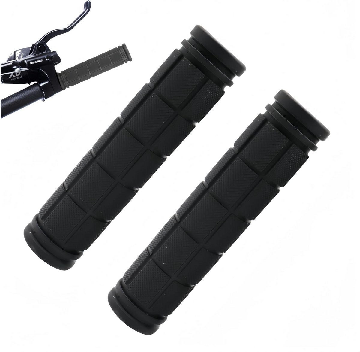 Stuurgrepen Fiets - Fietshandvatten Rubber - Comfortabel Fietsen - Antislip Ontwerp - 22 mm Binnendiameter - Zwart