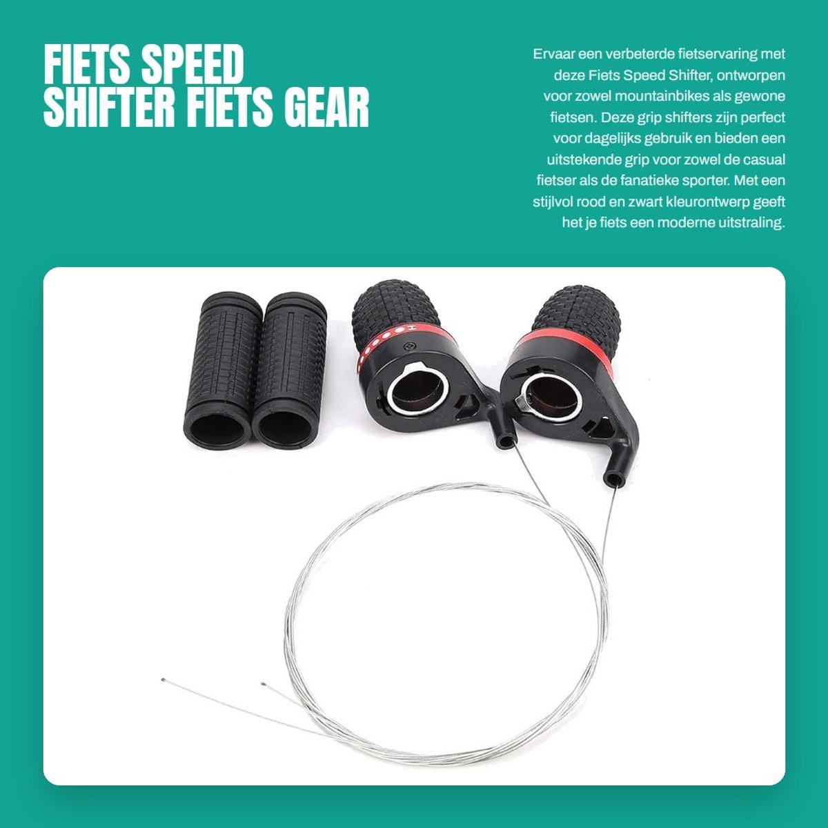 Dailygoods- Shifter Antislip - Fietsversnellingsschakelaar - Draaigreep - Handvat Set - Fietsaccessoires - Duurzaam Rubbermateriaal - Versnellingsschakelaar