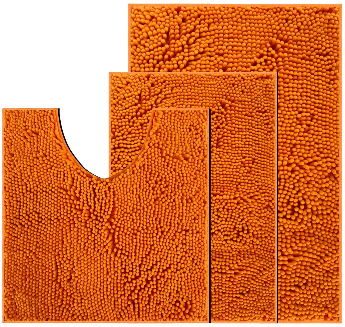 Dailygoods- Badmat Antislip - Zacht Badkamertapijt - Waterabsorberend - Machinewasbaar - 3 Stuks - Hoogpolig 1 cm - Badkamerkleed