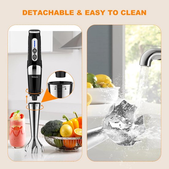 Draadloze Hand Blender - Snoerloze Mixer - Keuken Assistent - Multi-hoek Bediening - 0.7 Liter - Rood — afbeelding 5
