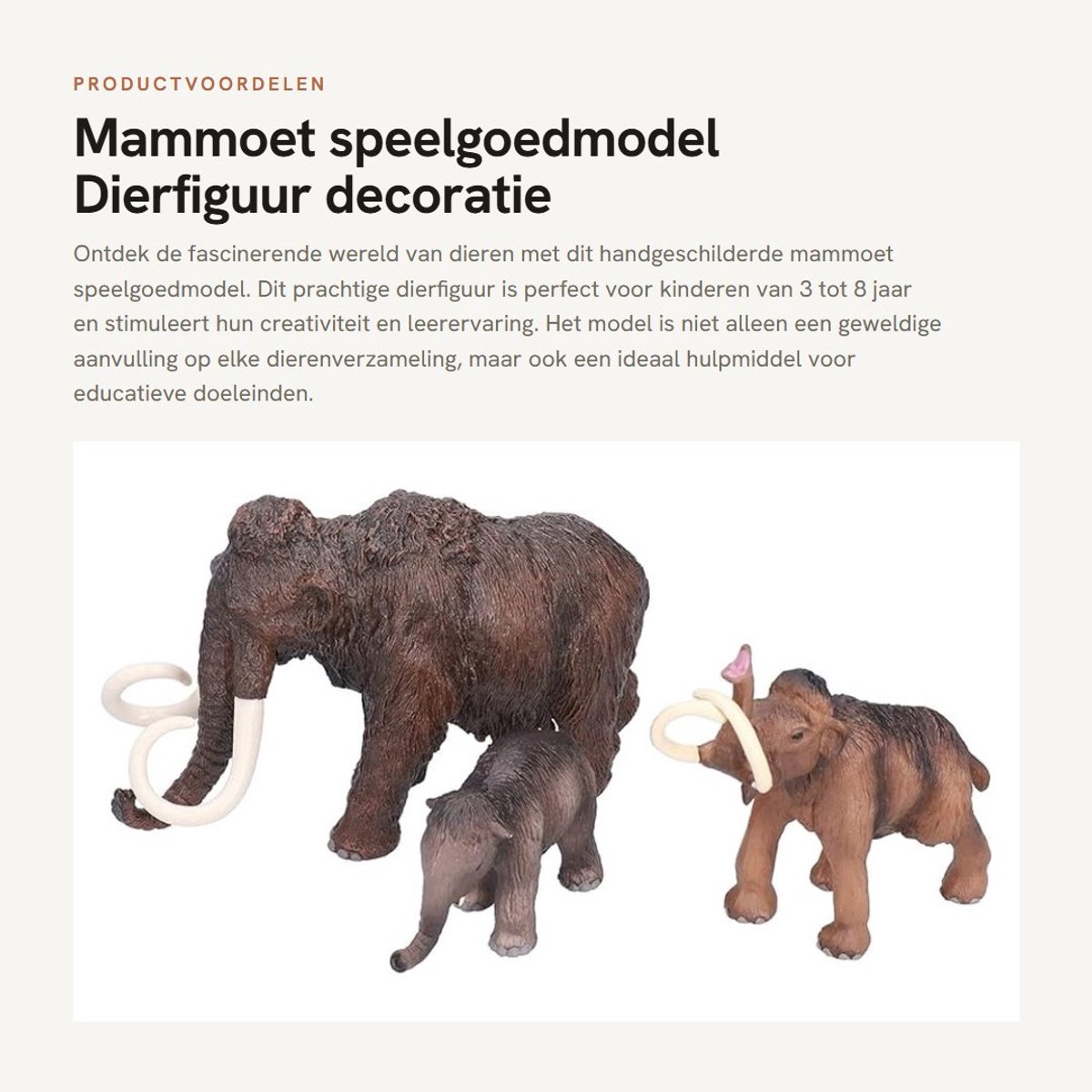 Dailygoods- Dierfiguur - Handgeschilderd - Dierenspeelgoed Set - Educatief Speelgoed - Hoogwaardig PVC - Veilig en Duurzaam - Dierenmodel