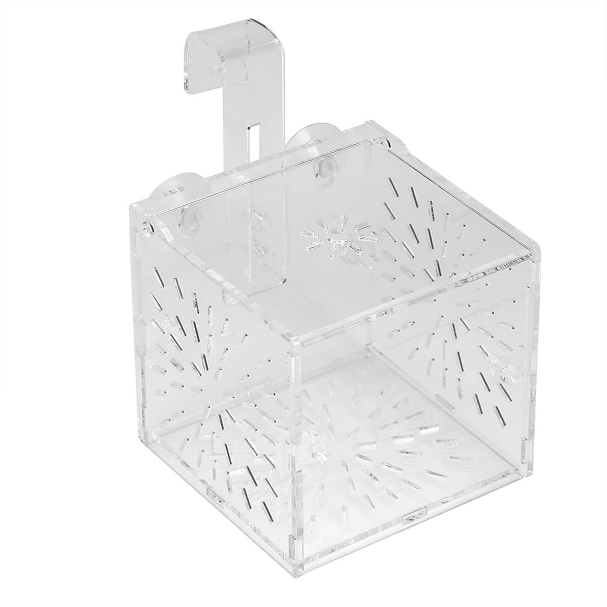 Dailygoods- Aquarium Isolatie Box Transparant - Visisolatiebox - Acryl - Slagvast - Verstelbaar - Dubbele Bevestiging - 10 x 9,8 x 10 cm