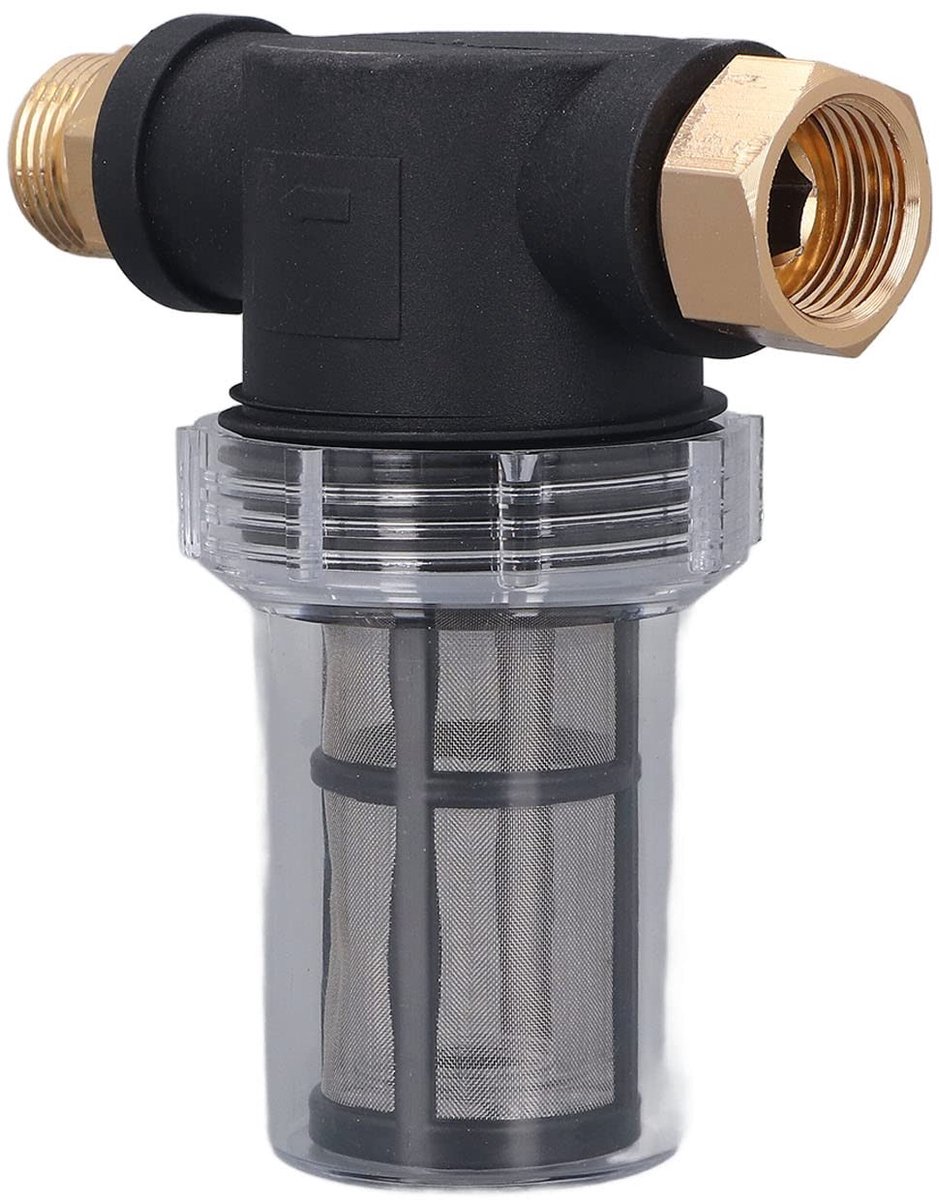 Dailygoods- Waterfilter Schokbestendig - Bescherm Onderdelen - Sediment/Vuil Filtratie - 3/4 Inch Draad - Huisslangaansluiting - Voor Hogedrukreiniger - Tuinslangfilter