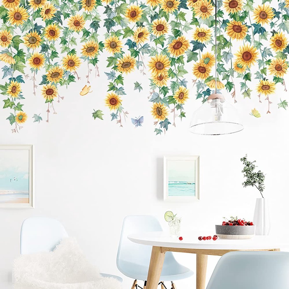 Dailygoods- Muursticker Zonnebloem - Wanddecoratie Keuken - Muurdecoratie Slaapkamer - Bloemen Muurstickers - Verwijderbaar Vinyl - Zelfklevend Design
