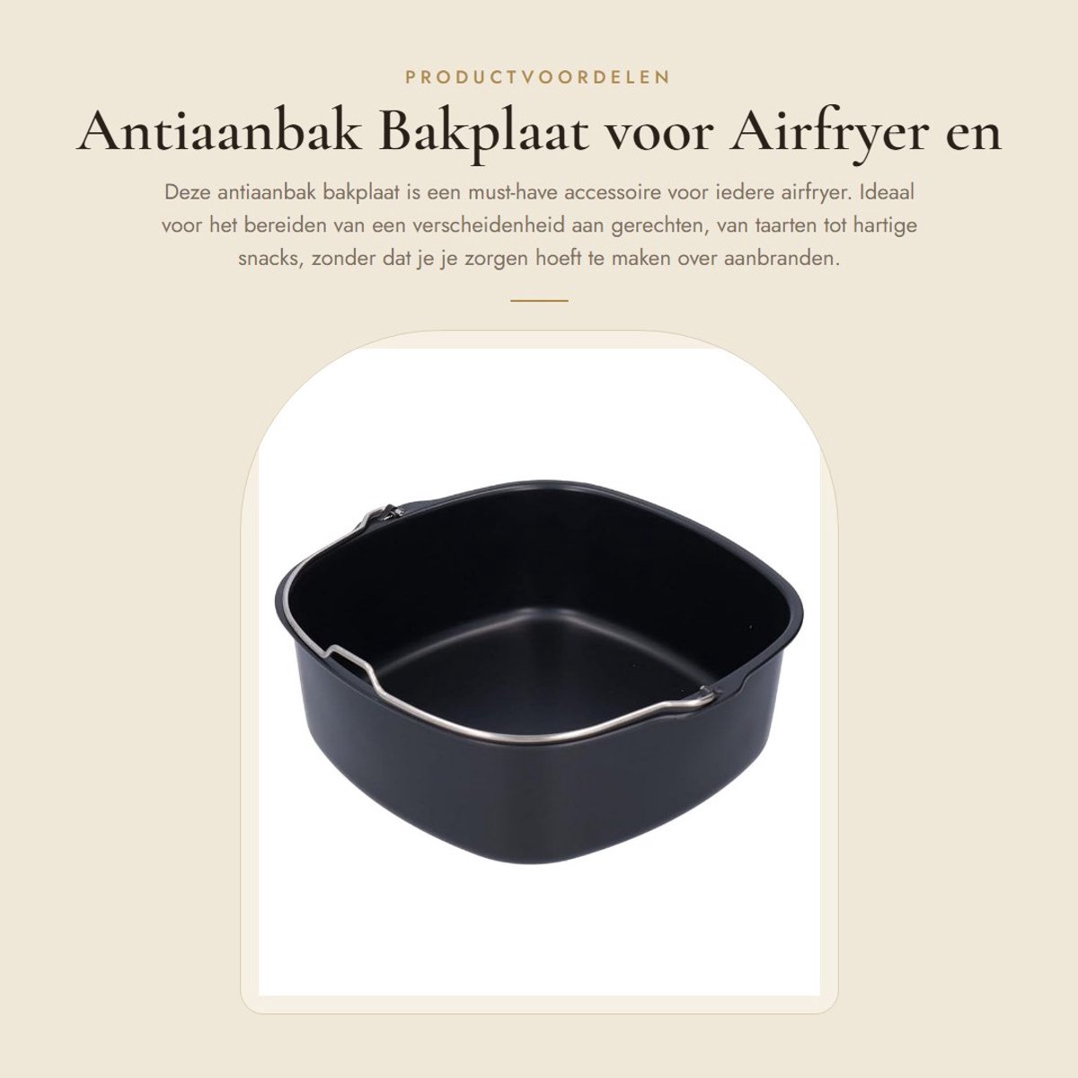 Dailygoods- Bakplaat Antiaanbaklaag - Bakplaat voor Heteluchtfriteuse - Cakevorm - Vaatwasserbestendig - Voedselveilig - Hittebestendig - Taartvorm
