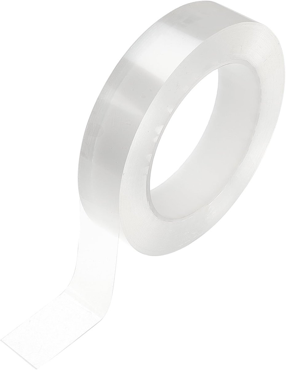 Dailygoods- Glijtape 10 Meter - Transparant - Zelfklevend - Voor Gordijnen - Schuifgordijnen - Schuifgordijnstang - Slijtvast - Gordijntape