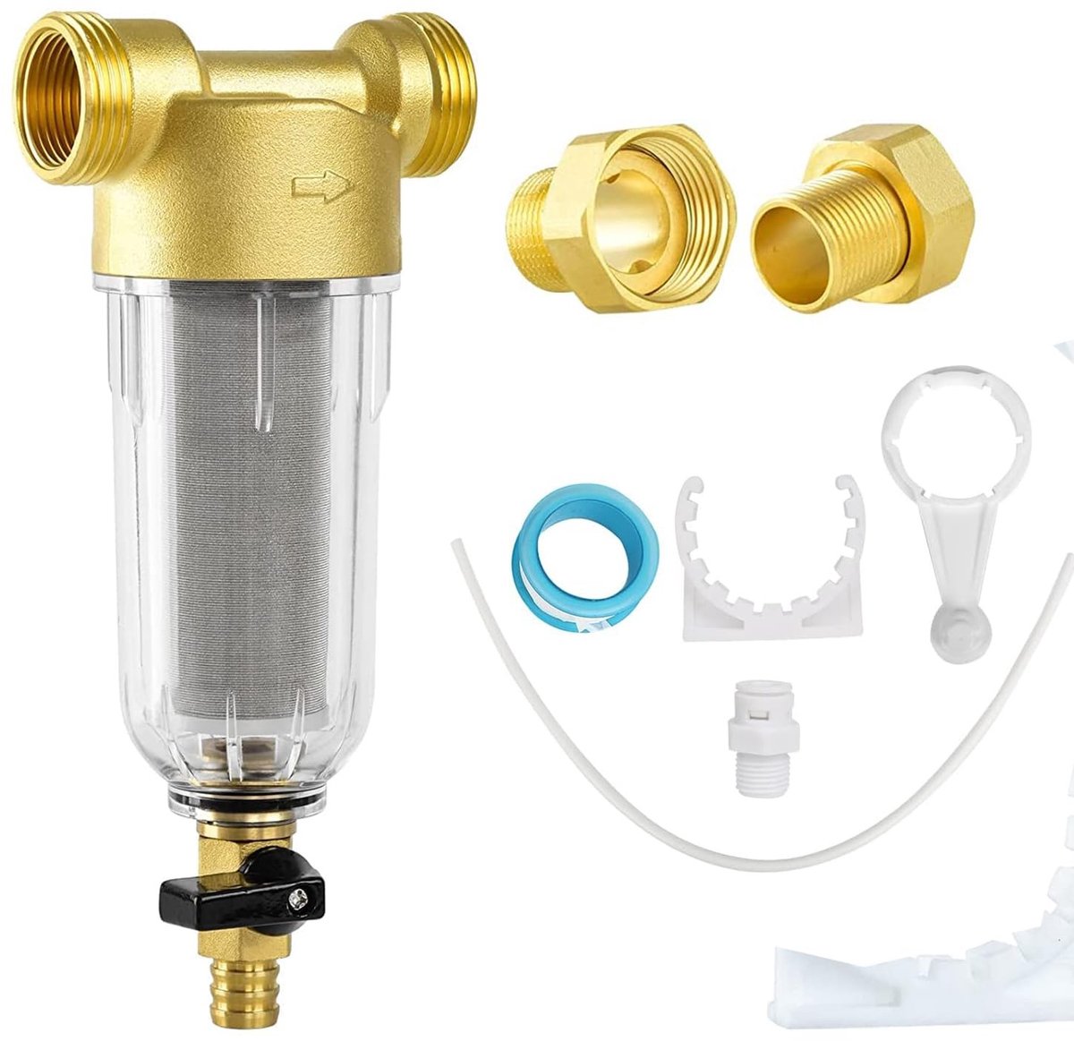 Dailygoods - Waterfiltercombinatie - Drinkwaterfilter - Voorfilter voor kraan - Herbruikbaar vervangingsfilter - Vermindert verstoppingen - Geschikt v...