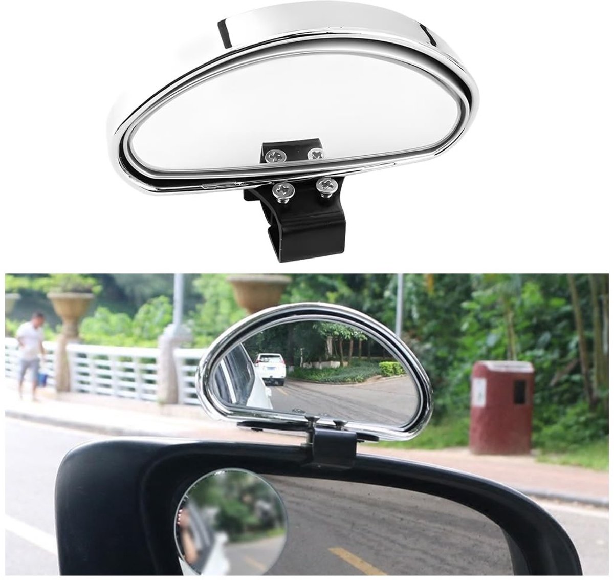 Dailygoods- Dodehoekspiegel verstelbaar - Verkeersspiegel - Veiligheidsspiegel - Universele achteruitkijkspiegel - 13 x 7 cm - Hoogwaardig ABS
