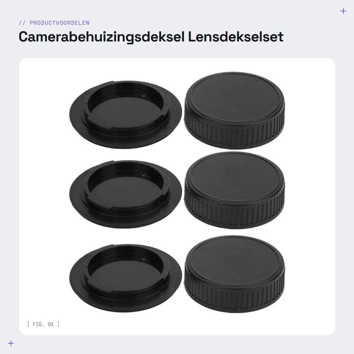 Dailygoods- Camerabehuizingsdeksel - Lensdop Kit 3 Stuks - Geschikt voor Pentax PK - Plastic - Lichtgewicht - Duurzaam en robuust