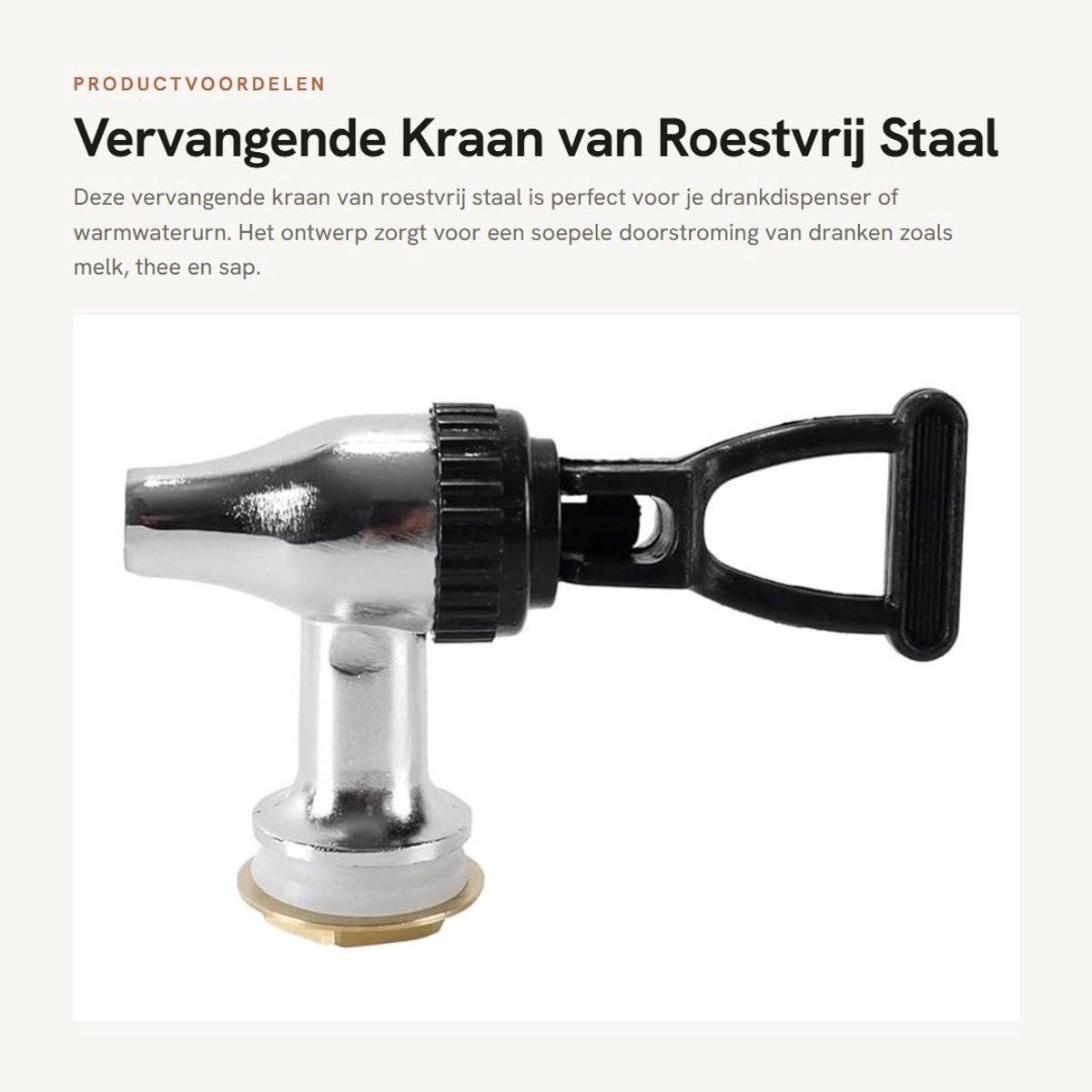 Dailygoods- Vervangende Kraan Roestvrij Staal - Geschikt voor Drankdispenser/Drankemmer -