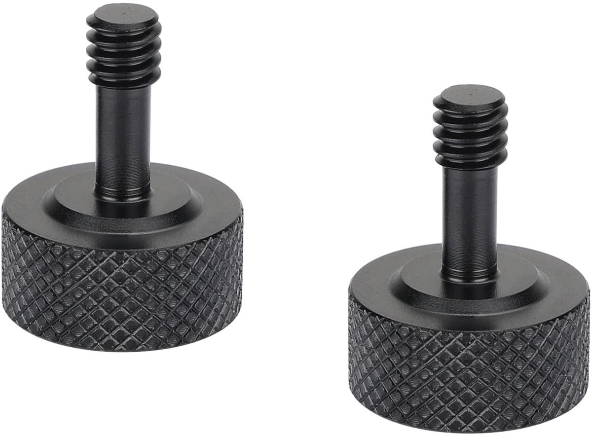 Dailygoods- Kartelschroef Set van 2 - 1/4"-20 Schroefdraad - Bekerkop - DSLR Camera Accessoires - IJzer Metaal - 5,5 mm Schroefdraadlengte - Camera Schroef