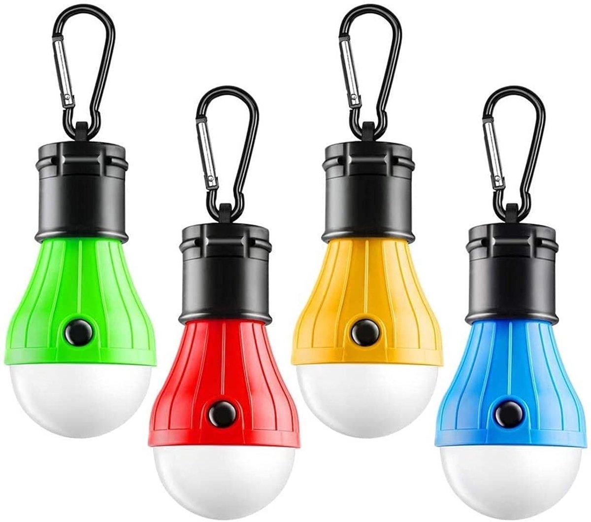 Dailygoods - Waterdichte LED Campinglampen met Karabijnhaak - Set van 4