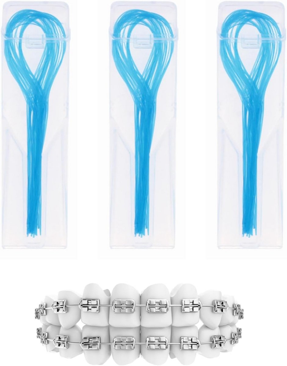 Tandzijde Hulpmiddel - Floss Inrijger - Interdentale Reiniging - Flexibele Punt - 150 Stuks - Blauw