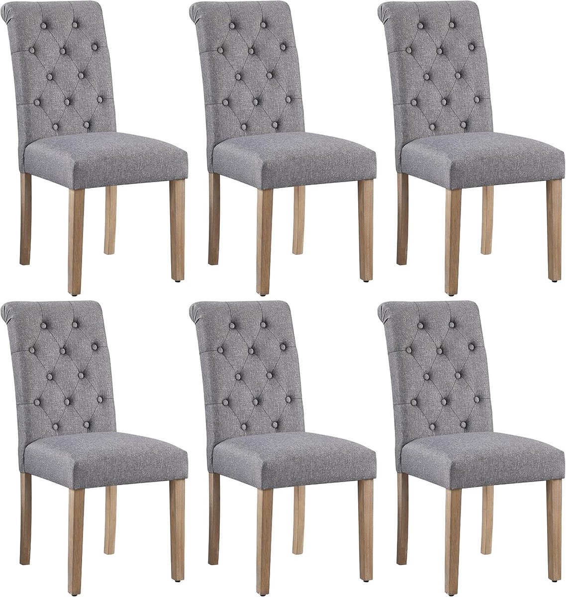 Eetkamerstoelen Set - Keukenstoelen Gestoffeerd - Gezellig Tafelen - Stabiele Constructie