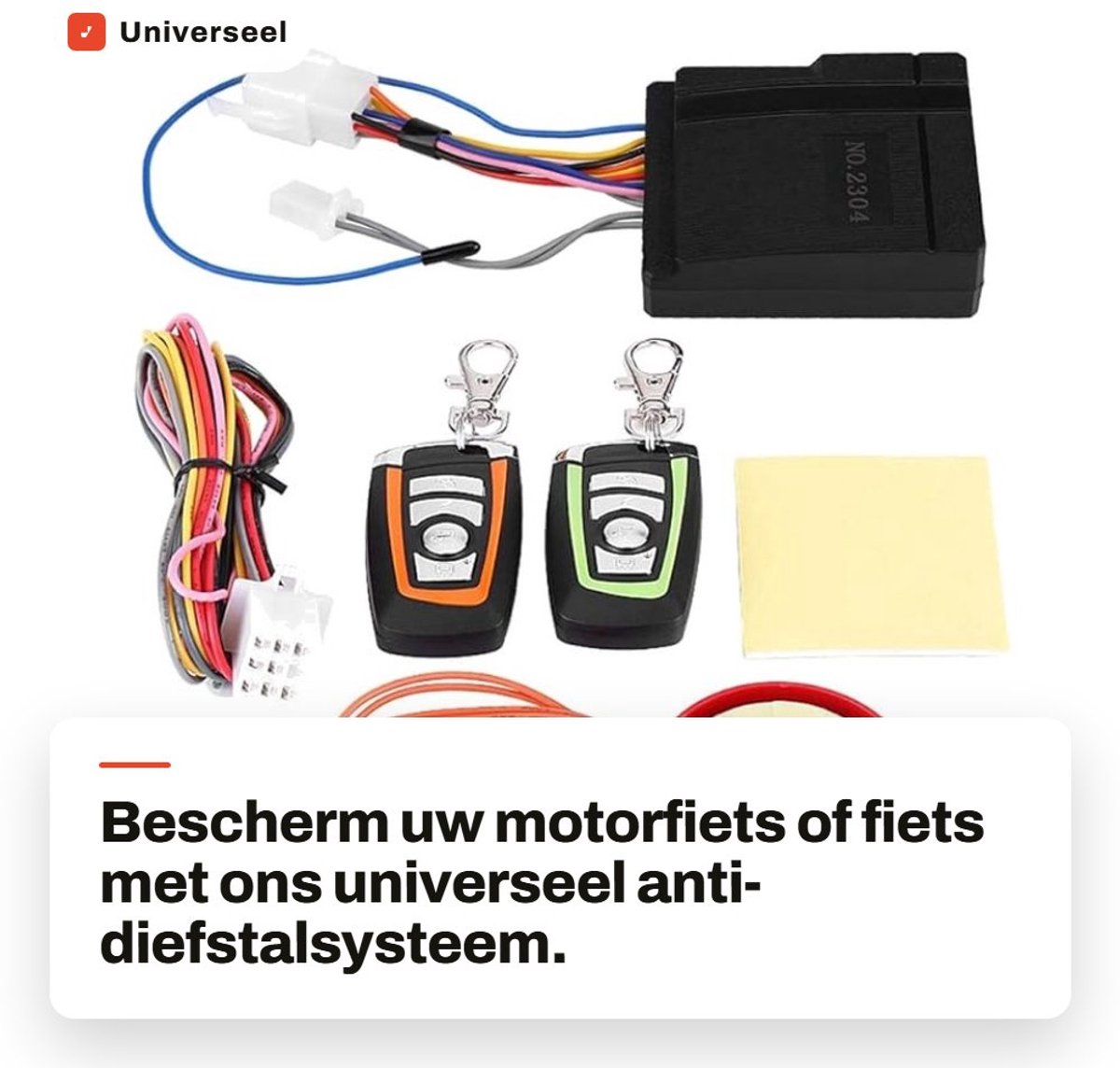 Dailygoods- Anti-diefstalsysteem 125 dB - Diefstalbeveiligingssysteem - Waterdicht - Eenvoudig te bedienen - Geschikt voor motorfiets/fiets - Hoogwaardig materiaal - Motoralarm