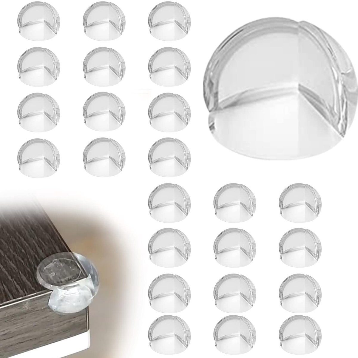 Dailygoods- Randbescherming 25 Stuks - Hoekbeschermers Baby - Transparant - Zelfklevend - Milieuvriendelijk PVC - Zacht Siliconenmateriaal - Hoekbeschermer
