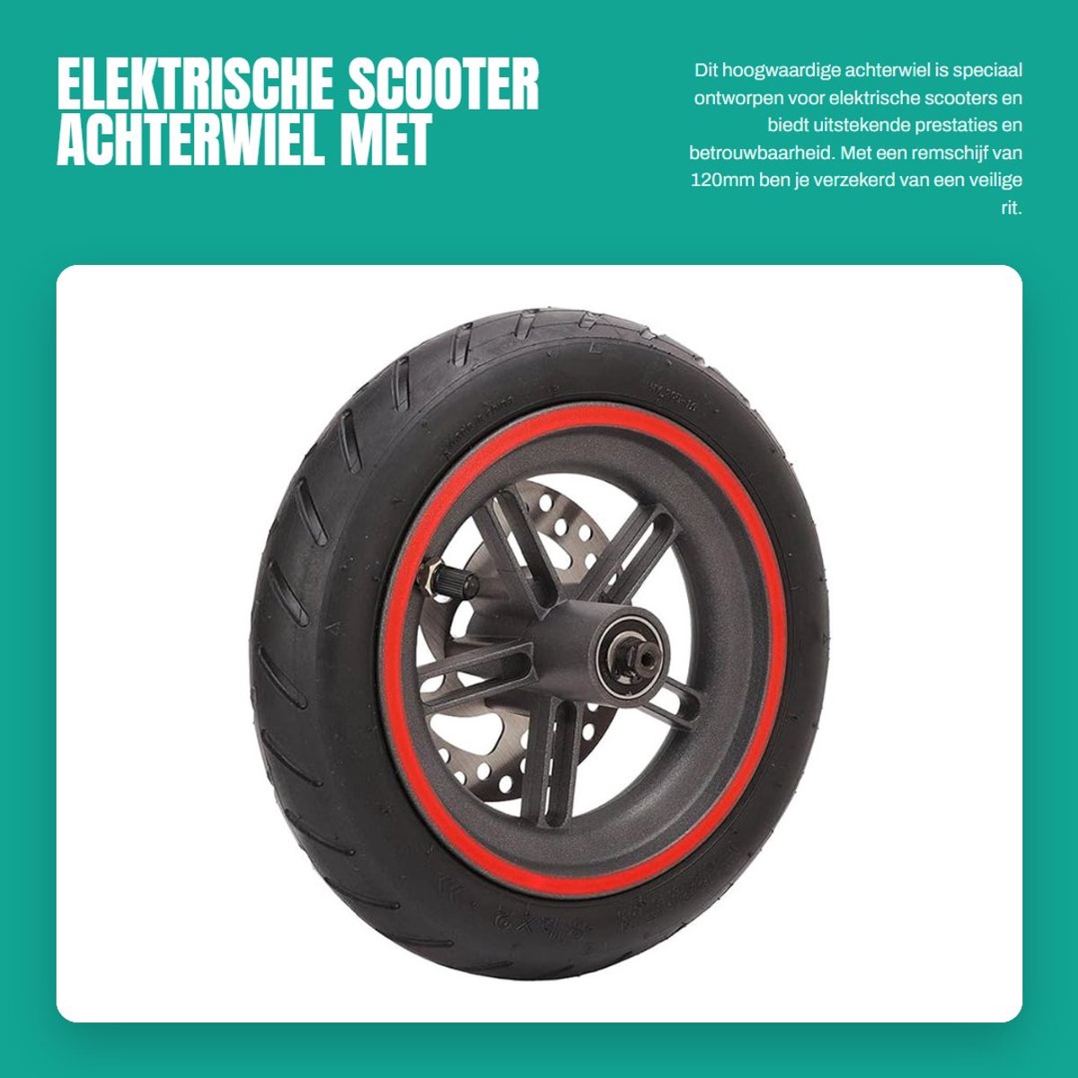 Dailygoods - Elektrische Scooter Achterwiel met Remschijf
