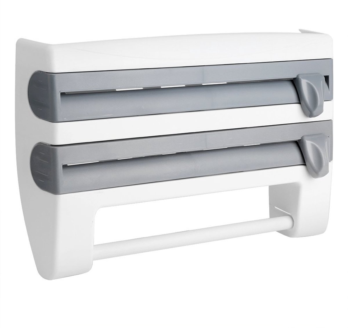 Dailygoods- Vershoudfolie Houder Wandgemonteerd - Keukenrolhouder - Ergonomisch Ontwerp - Aluminiumfolie Houder - Papieren Handdoeken tot 28 cm - Veilig en Praktisch Accessoire