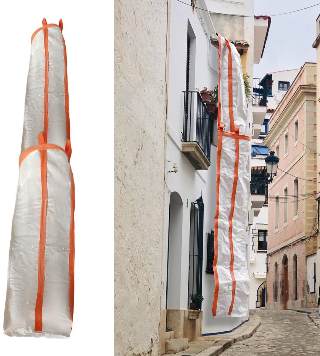 Dailygoods- Glijbaan 300 cm - Vuilniszak voor transport - Duurzaam polypropyleen - Draagvermogen 1000 kg - Stofvermindering - Efficiënt transport - Bouwglijbaan
