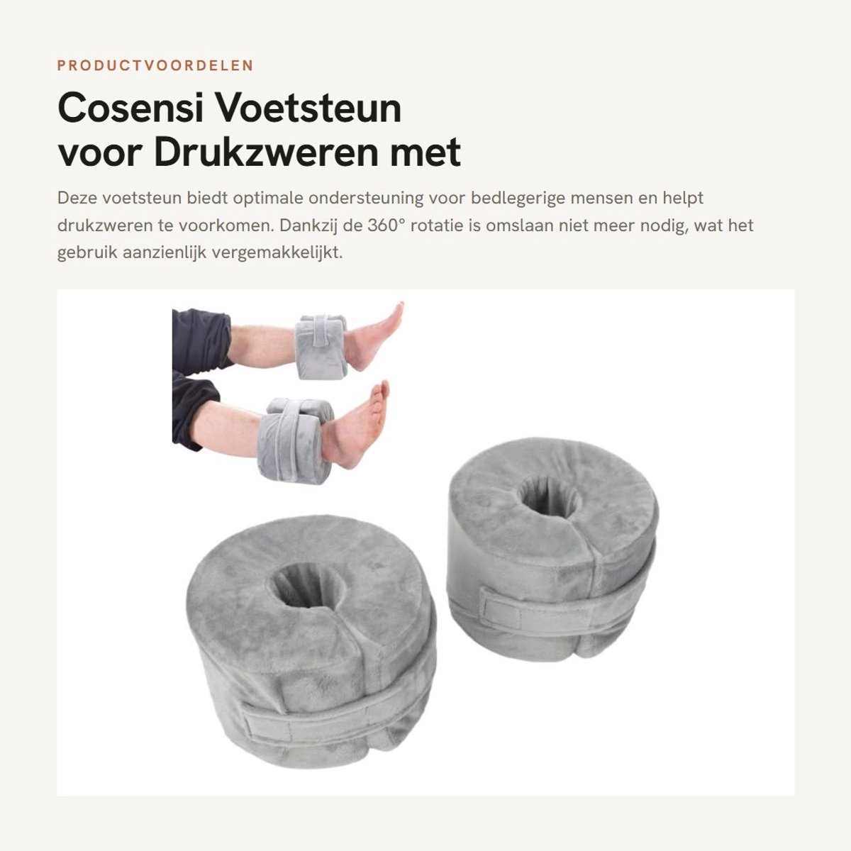 Dailygoods- Hielkussen 360° Rotatie - Hielbeschermers - Voetsteun - Antidecubitus Kussen - Wasbaar - Vermindert Hielpijn 89%