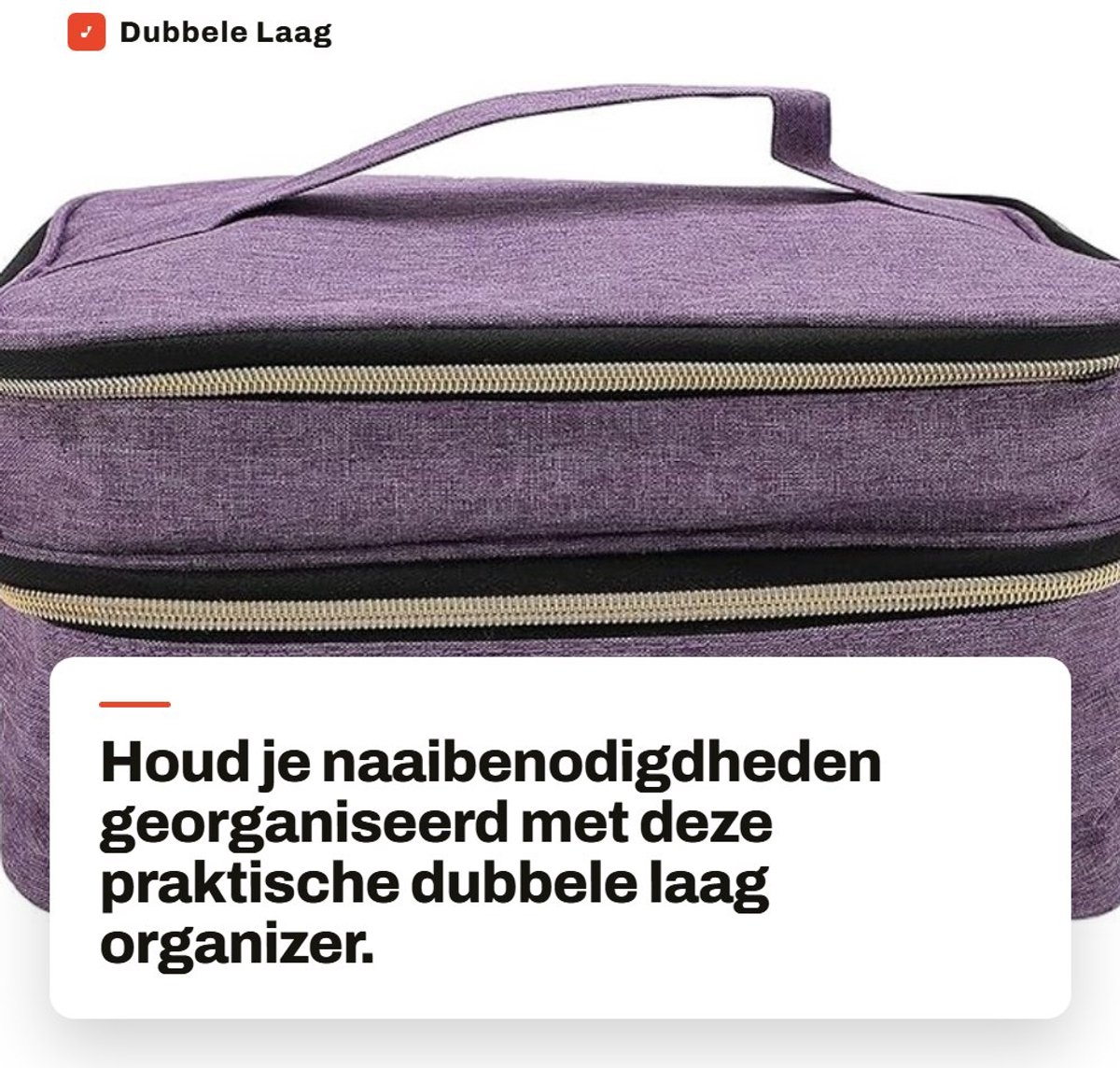 Dailygoods- Naaiaccessoires Organizer Dubbele Laag - Meerdere Compartimenten - Polyester - Waterdicht - Handige Opslag - Inclusief 4 Elastische Lussen - Opbergtas