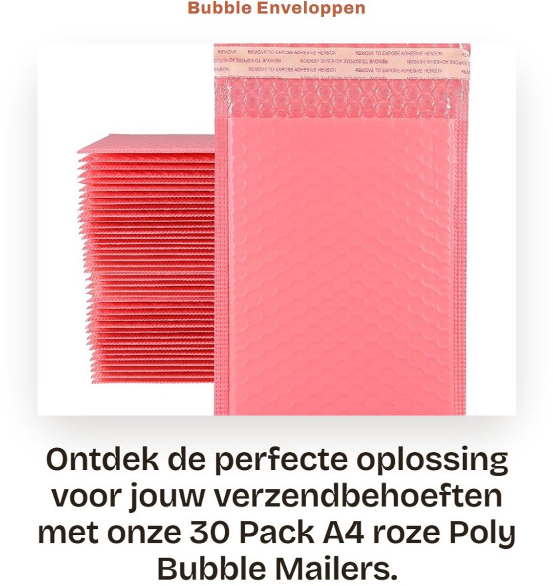 Dailygoods- Bubble Enveloppen 30 Pack - A4 Formaat 29x36cm - Waterdichte Gewatteerde Enveloppen - Zelfsluitend - Roze - Voor Verzending en Verpakking - Verzendzakken