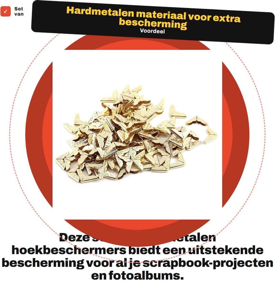 Dailygoods- Fotohoeken 100 stuks - Hoekbeschermers - Montagehoeken - Scrapbooking - Boekalbums - Metaal met retrostijl