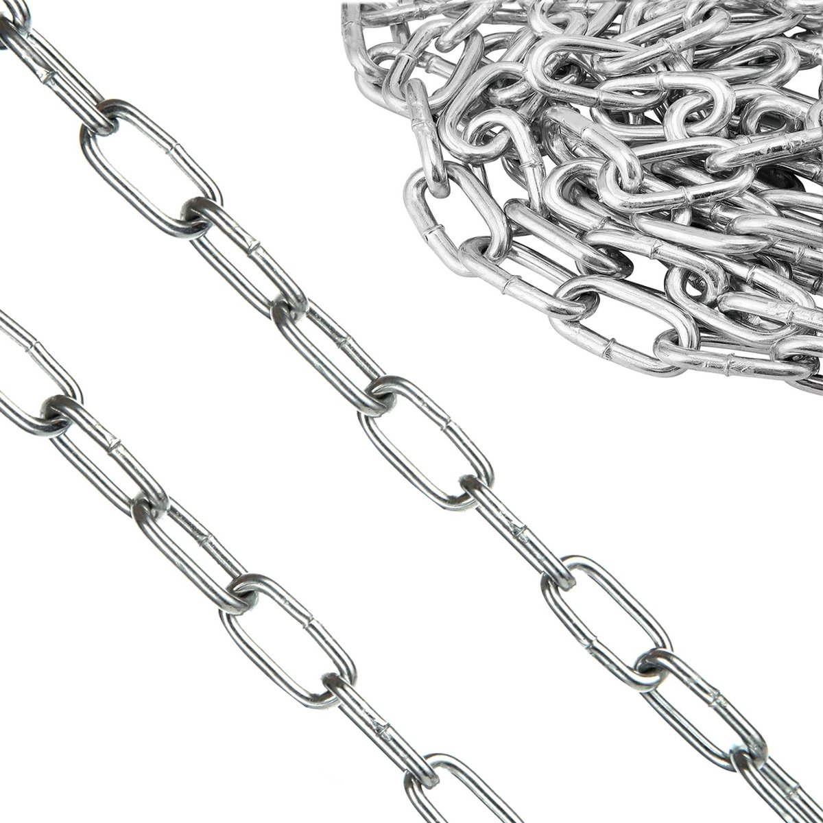 Dailygoods- Metalen Ketting 5 m Ø 3 mm - Roestvrij Staal - Corrosiebestendig - Hondenketting - Zwenketting - Hoogwaardig 304 Roestvrij Staal - Verbindingsketting