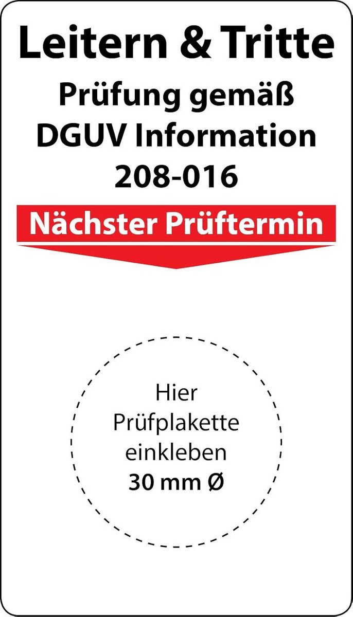 Basisstickers Laddertest - Veiligheidslabels - Veiligheid Controleren - Duurzaam Vinyl - 100 stuks - Wit