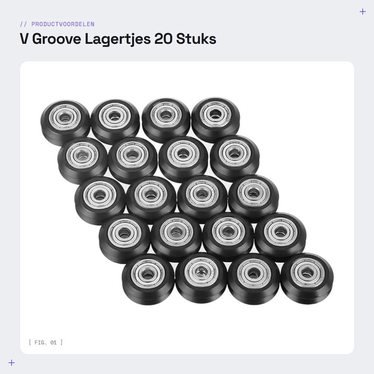 Dailygoods- V-groef lagers 20 Stuks - 625 Lagers - Hoogwaardige POM - Duurzaam - Geschikt voor 3D Printers - Hoge slijtvastheid
