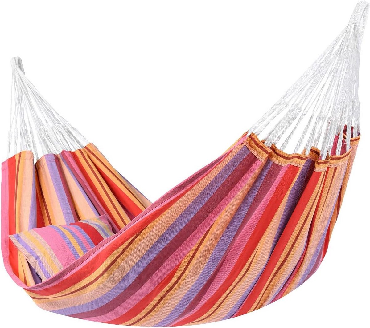 Dubbele Hangmat - Kampeerhangmat - Ontspannen Buiten - Makkelijk Draagbaar - 43 x 23 cm - Multicolor