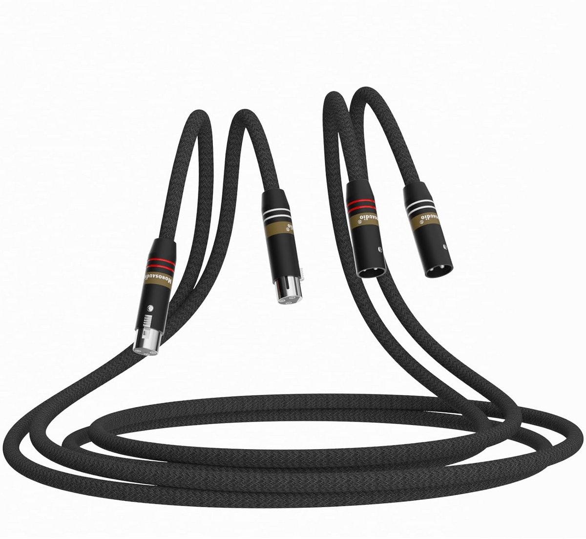 Signaalkabel - RCA adapter - Muziekoverdracht - Verzilverd koper - 1 meter - Zwart