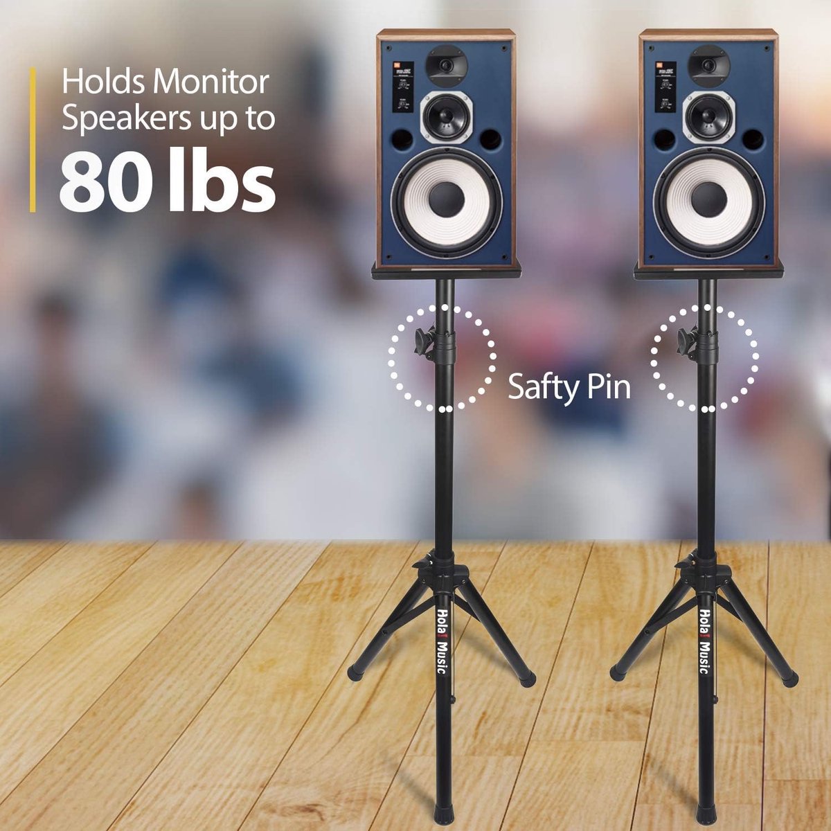 Luidspreker Statieven - Monitor Stands - Muziek Presentatie - Verstelbare Hoogte - Tot 1.8 Meter - Zwart