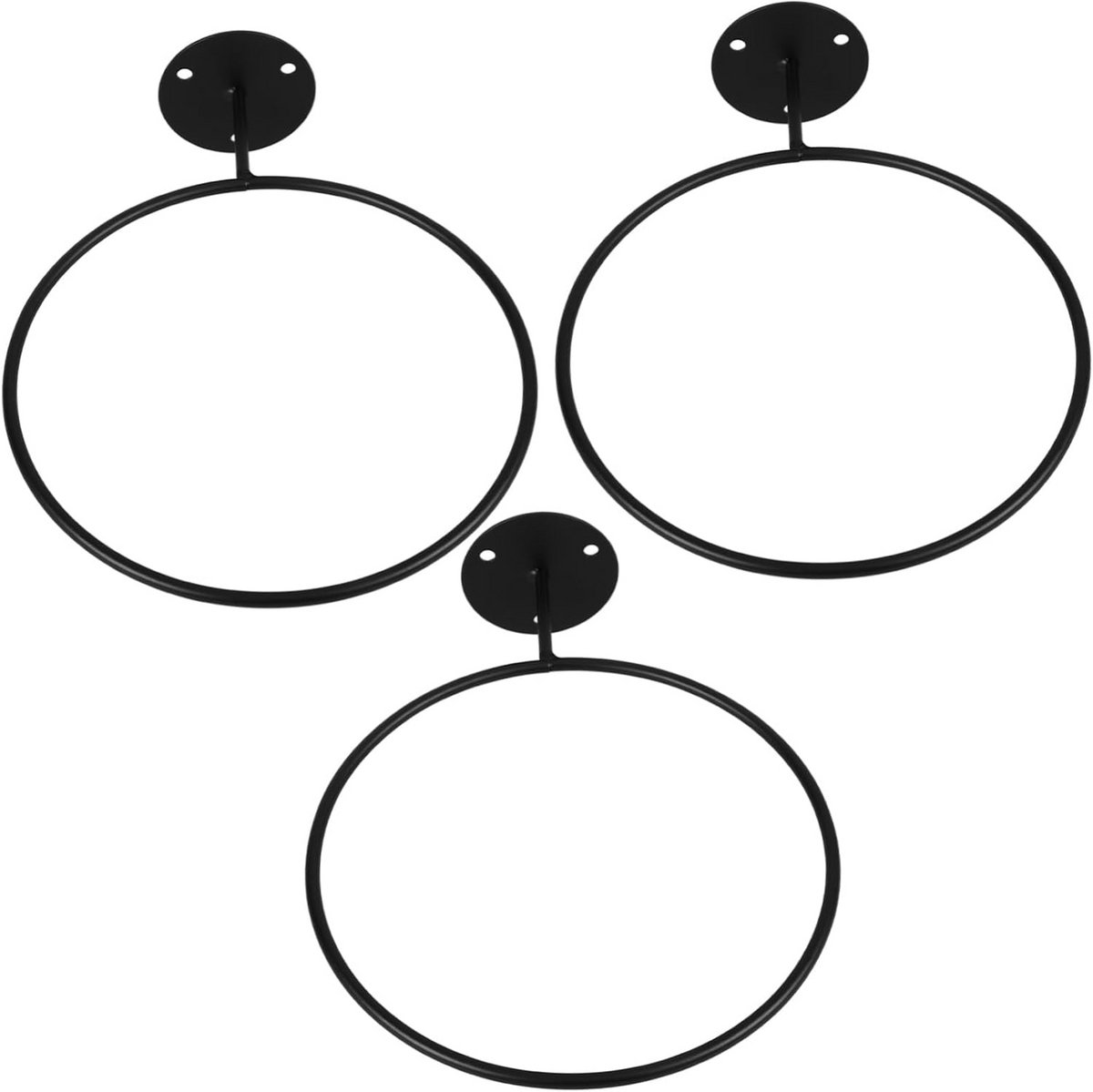 Inovra Plus - Muur balhouder voor basketbal, voetbal, zwart, 3 stuks balstandaard met muurbeugel. Oefenbal en softbal display.