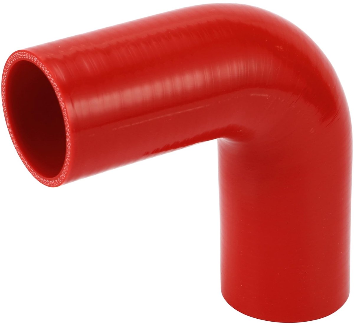 Dailygoods- Autosiliconenslang 90° - Binnendiameter 57-63 mm - Lengte 150 mm - Rood - Meer