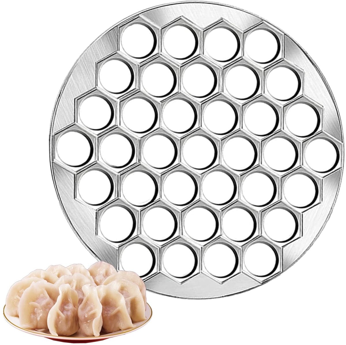 Dailygoods- Pelmeni Maker 37 Gaten - Dumplingmaker - Raviolivormer - Deegpers - Aluminiumlegering - Vaatwasmachinebestendig