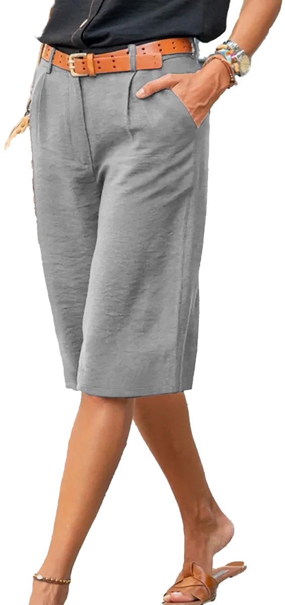 Dailygoods- Vrijetijdsbroek Dames - Elegante Zakelijke Broek - Losse Broek - Brede Broekspijpen - Lichtgewicht Ademend Materiaal - Perfect voor Zomer