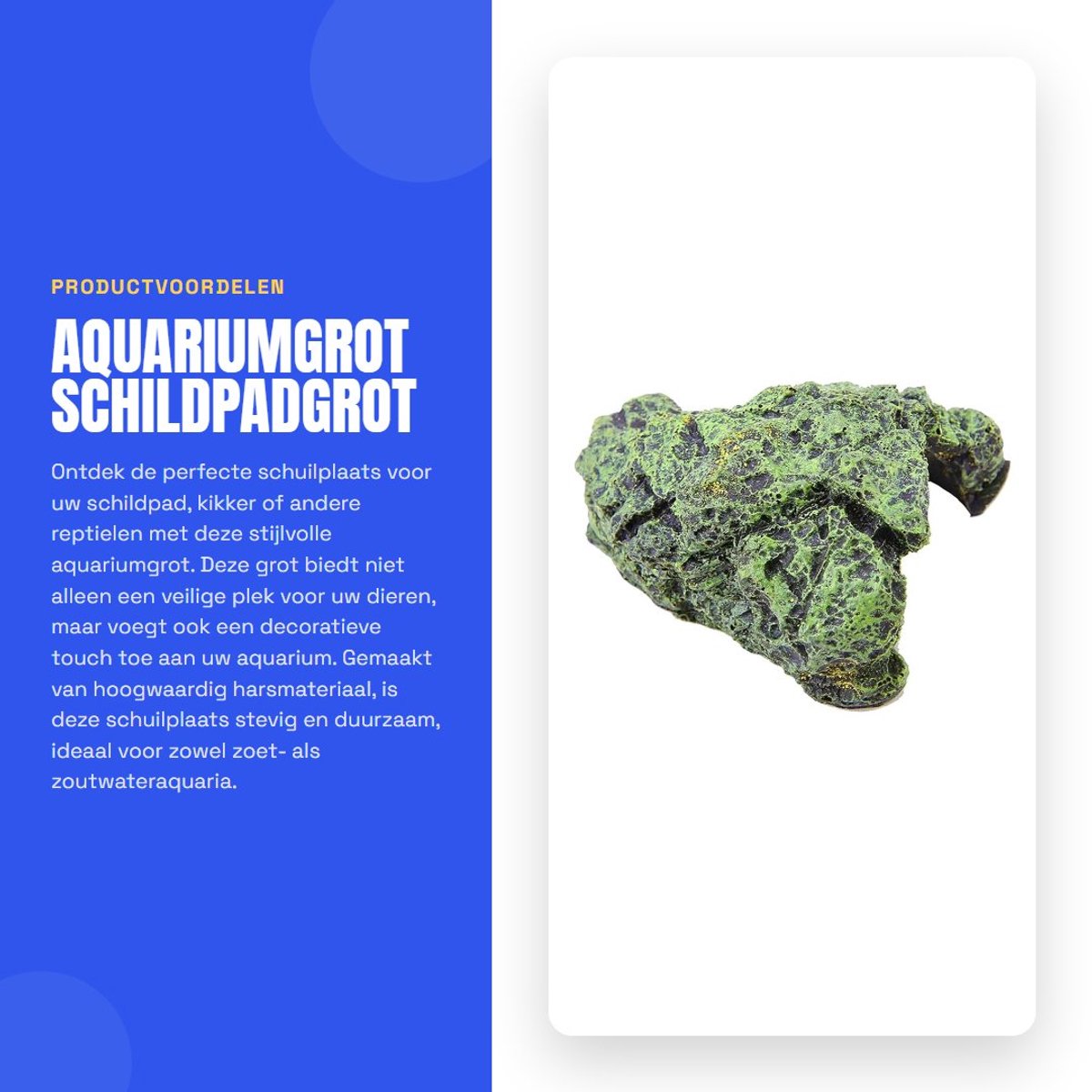 Dailygoods- Schildpadgrot - Aquarium Ornament - Reptielenschuilplaats - Schildpadhuis - Visgrot - 3 Maten Optioneel - Aquariumdecoratie