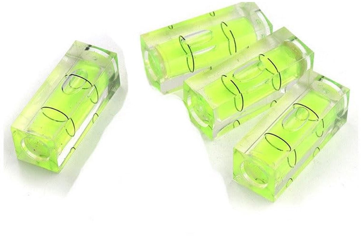 Dailygoods- Waterpas Hoge Precisie - Mini Waterpas - 10 Stuks - Acryl/ABS - 15x15x40 mm - Voor Instrument Balance - Nivelleer