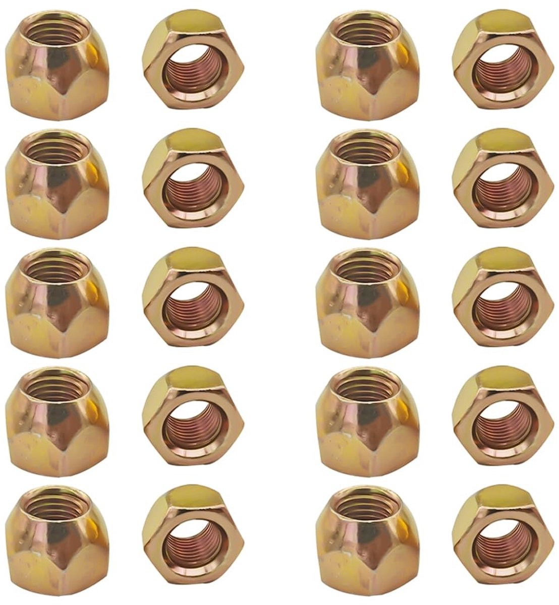 Dailygoods- Wielmoeren 20 Stuks - Roestbestendig - Koolstofstaal - Conische Tailleband 60° - Universeel - Perfecte Pasvorm - Moeren