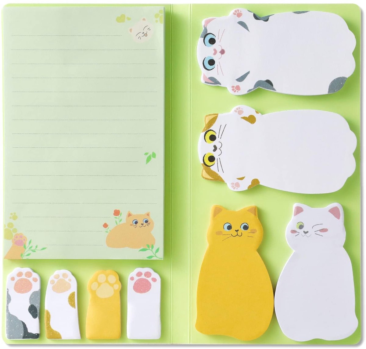 Dailygoods- Notitieblokken 210 Vellen - Zelfklevende Notitieblokken - Draagbaar Notitiepapier - Schattige Kattenmotieven - Creatieve Plaknotities - Perfect voor School