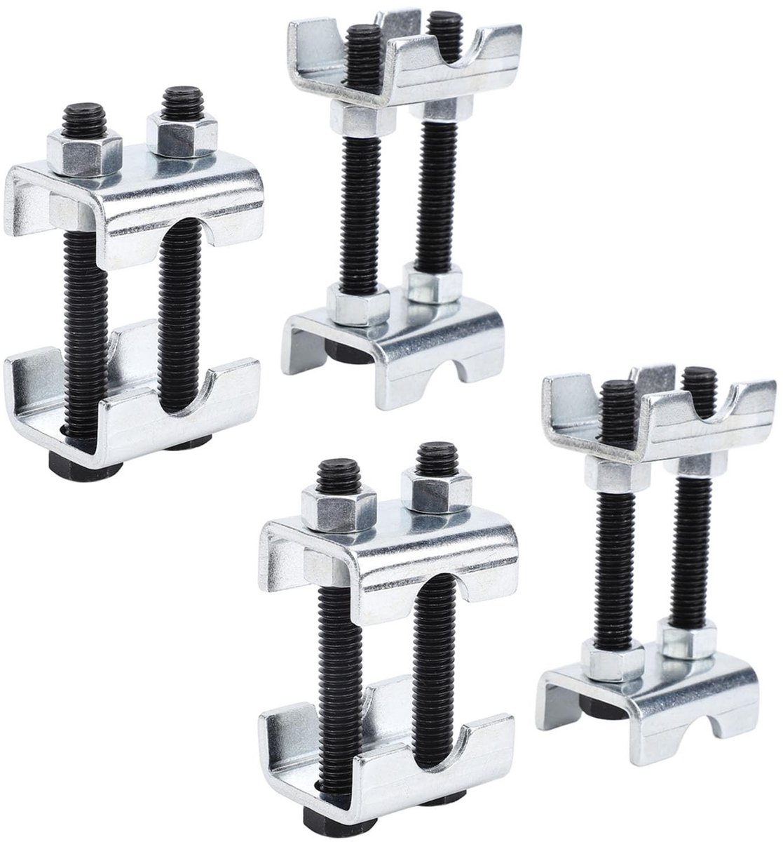 Dailygoods- Veerafstander Verstelbaar 1-2 inch - Spoelveerafstandspacer - Vrachtwagenauto - Metaal - Inclusief Schroeven/Moeren - Dubbele Zadels - Veerversteller